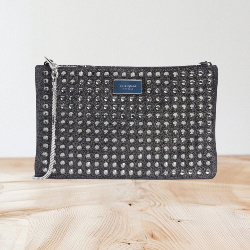 Kate Spade Nova Crystal Embellished Stud Clutch Or Crossbody, NWT